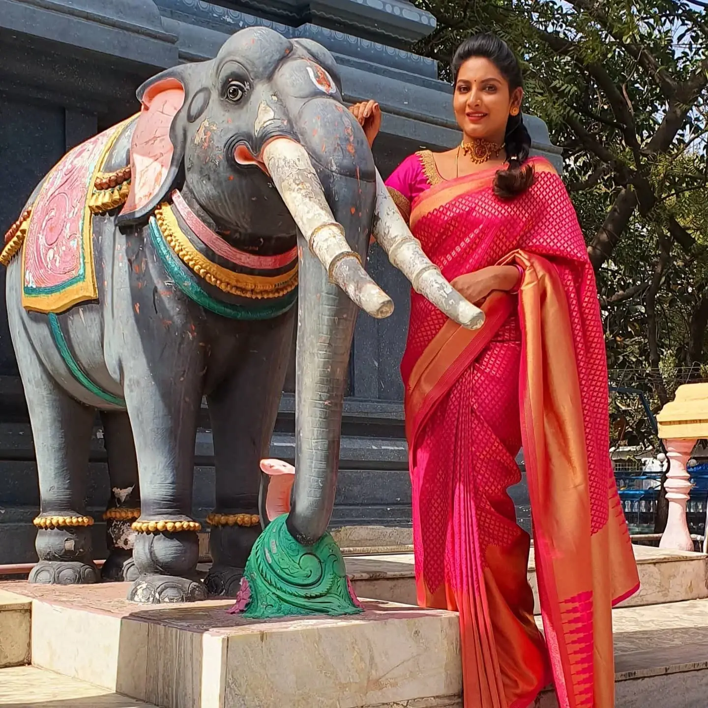 Pallavi Ramisetty Photos in Traditional Red Saree